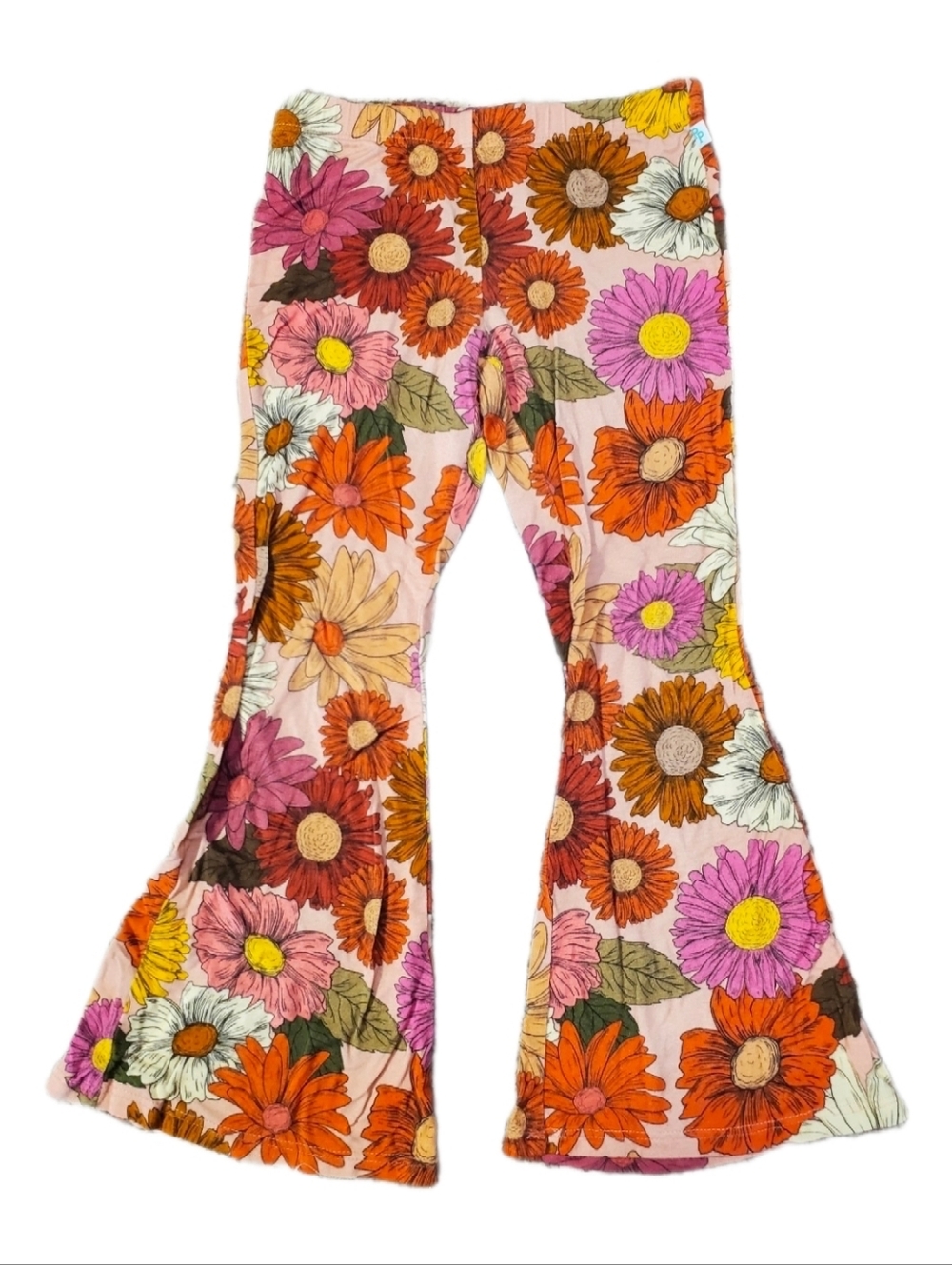 Posh Peanut Pink Multi Floral Flare Leggings 3t-4t